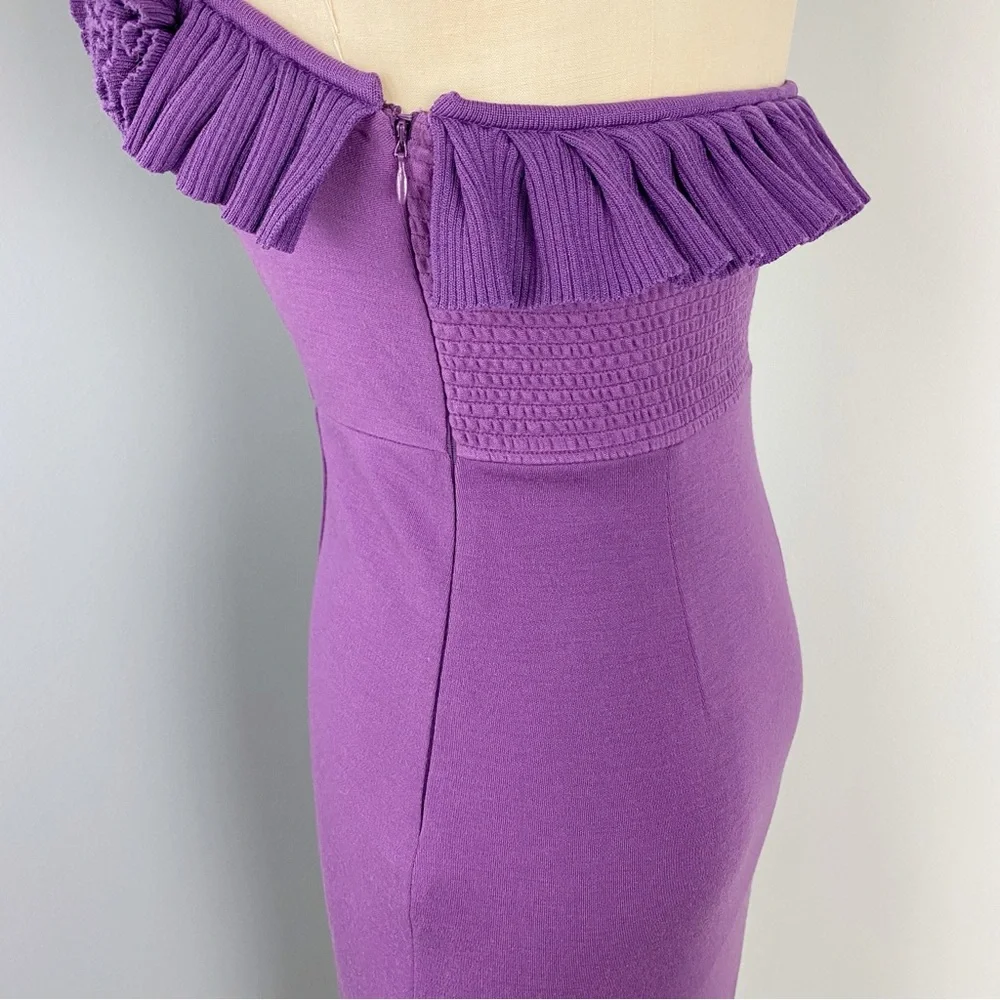 Catherine Malandrino Women's Strapless Wool Dress Purple Size M - Picture 5 of 14